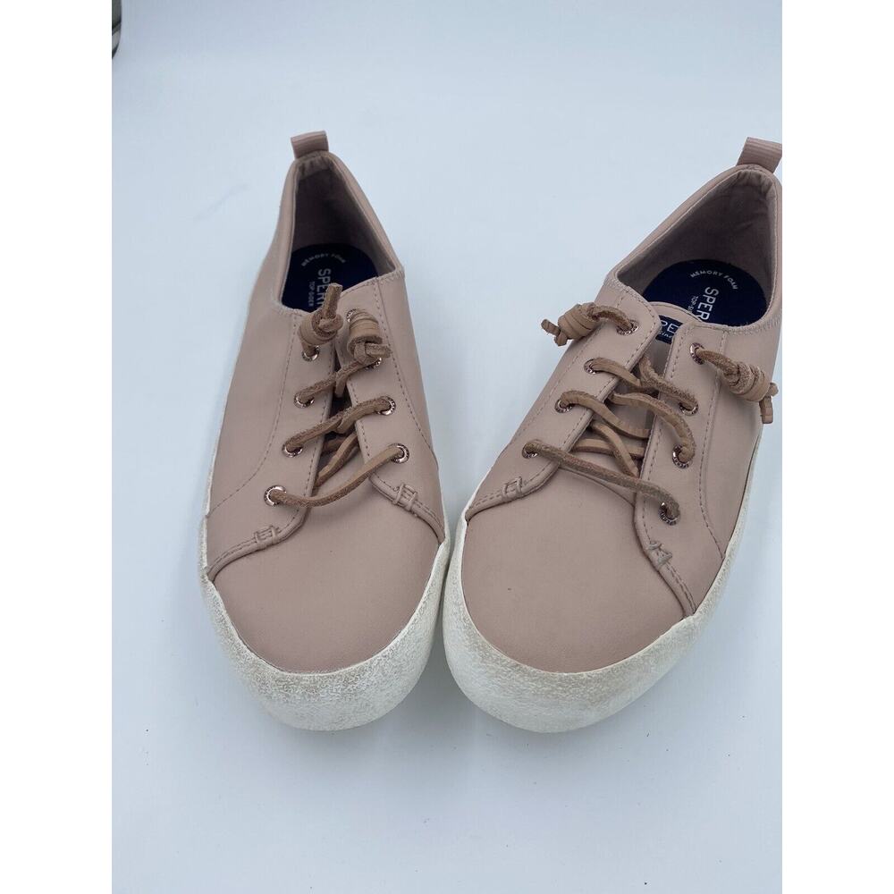 Women's Sperry Crest Vibe Leather Sneakers Blush Sz 11 - Picture 2 of 10